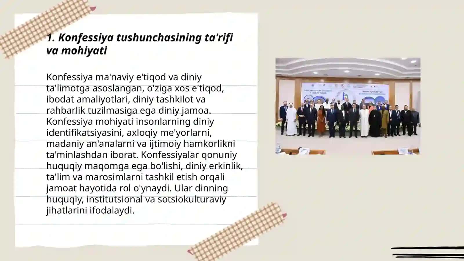 Konfessiya tushunchasining mohiyati va O‘zbekistonda faoliyat yurituvchi diniy konfessiyalarning tasnifi 3