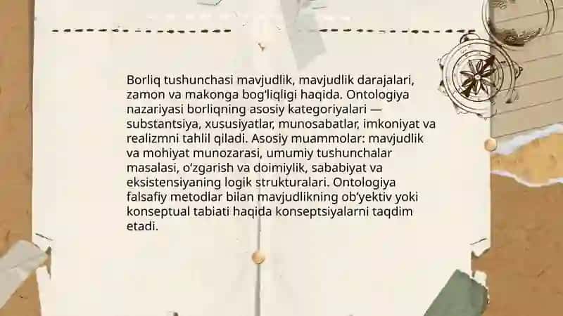 Borliq falsafasi ontologiya 3