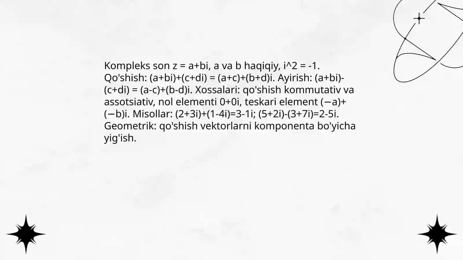 Kompleks sonlar ustida amallar 3