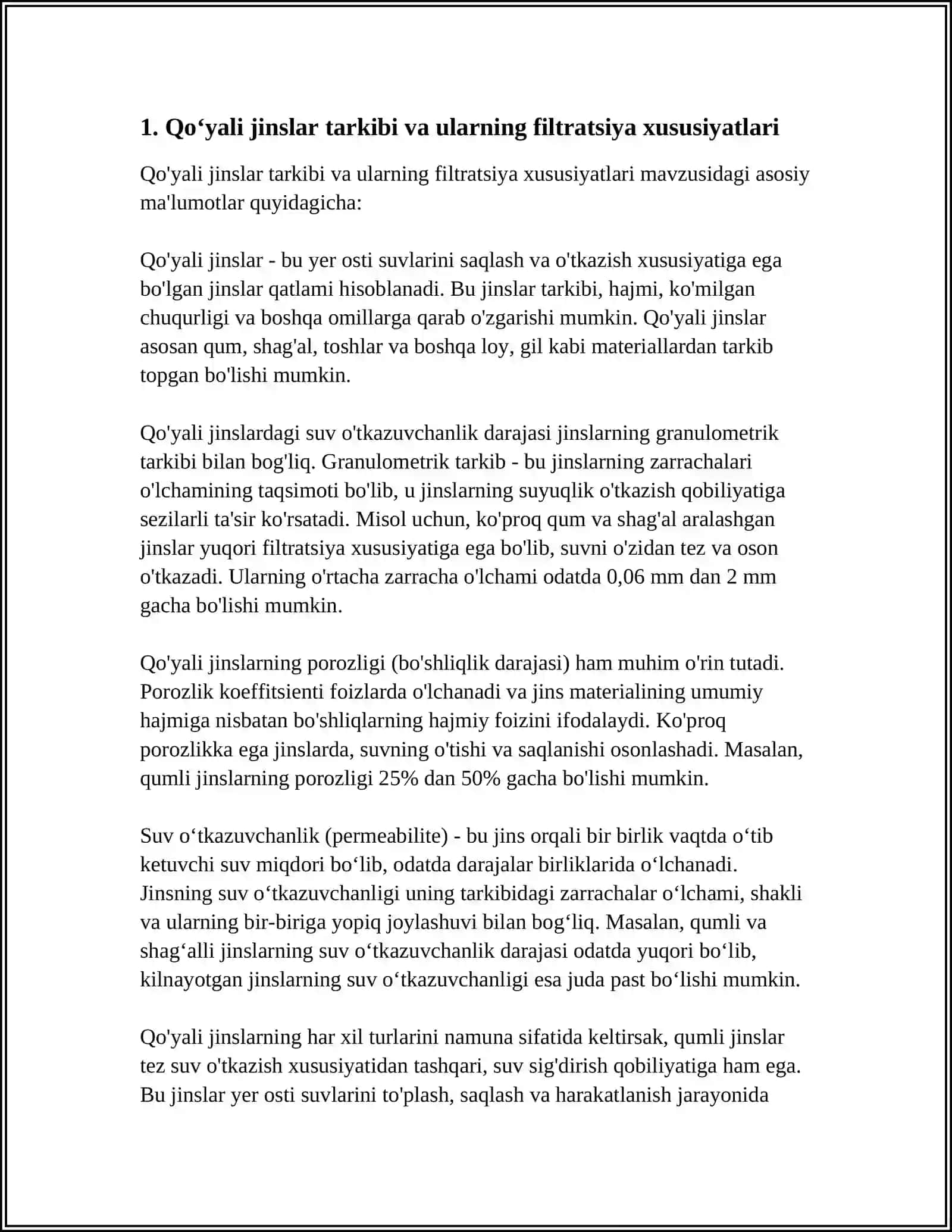 QOYALI JINSLARDA FILTRATSIYANING ÒZIGA XOS XUSUSIYATLARI 3