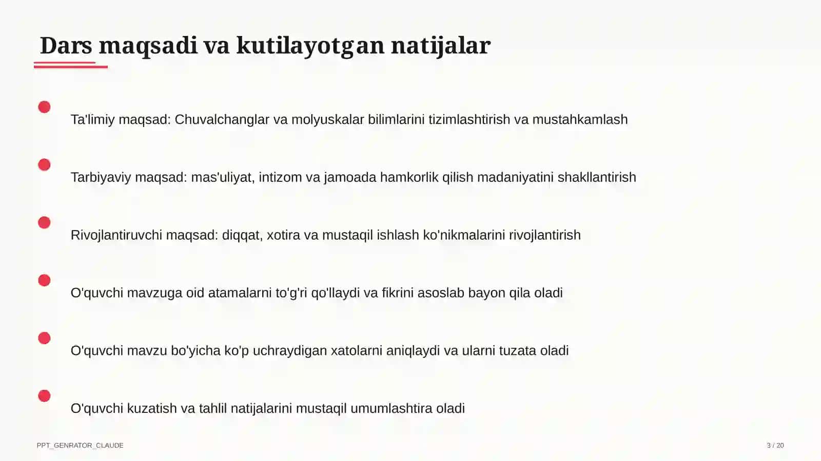 Chuvalchanglar va molyuskalar (7-sinf) 3