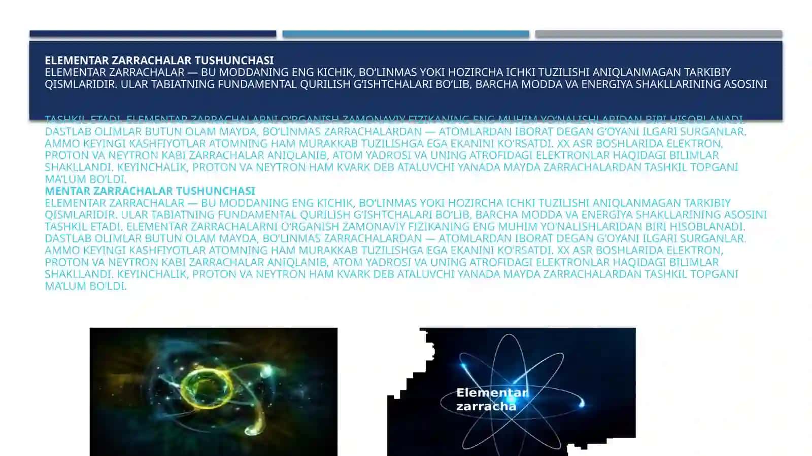Elementarzarrachalarning paydo bo'li sh tarixi 3