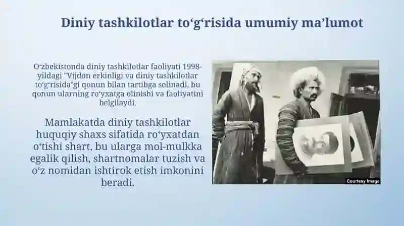 Oʻzbekistonda Faoliyat Yuritay Yotgan Diniy Tashkilotlar va 16 Diniy Konfessiya 3