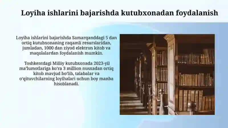 Kutubxona faoliyatida axborotni tadbiq etish 3