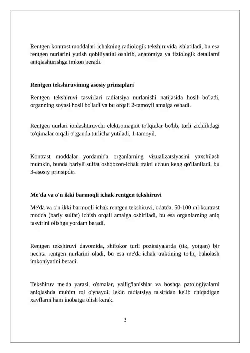 Ovqat hazm qilish tizimi radiologik tekshirish usullari 3