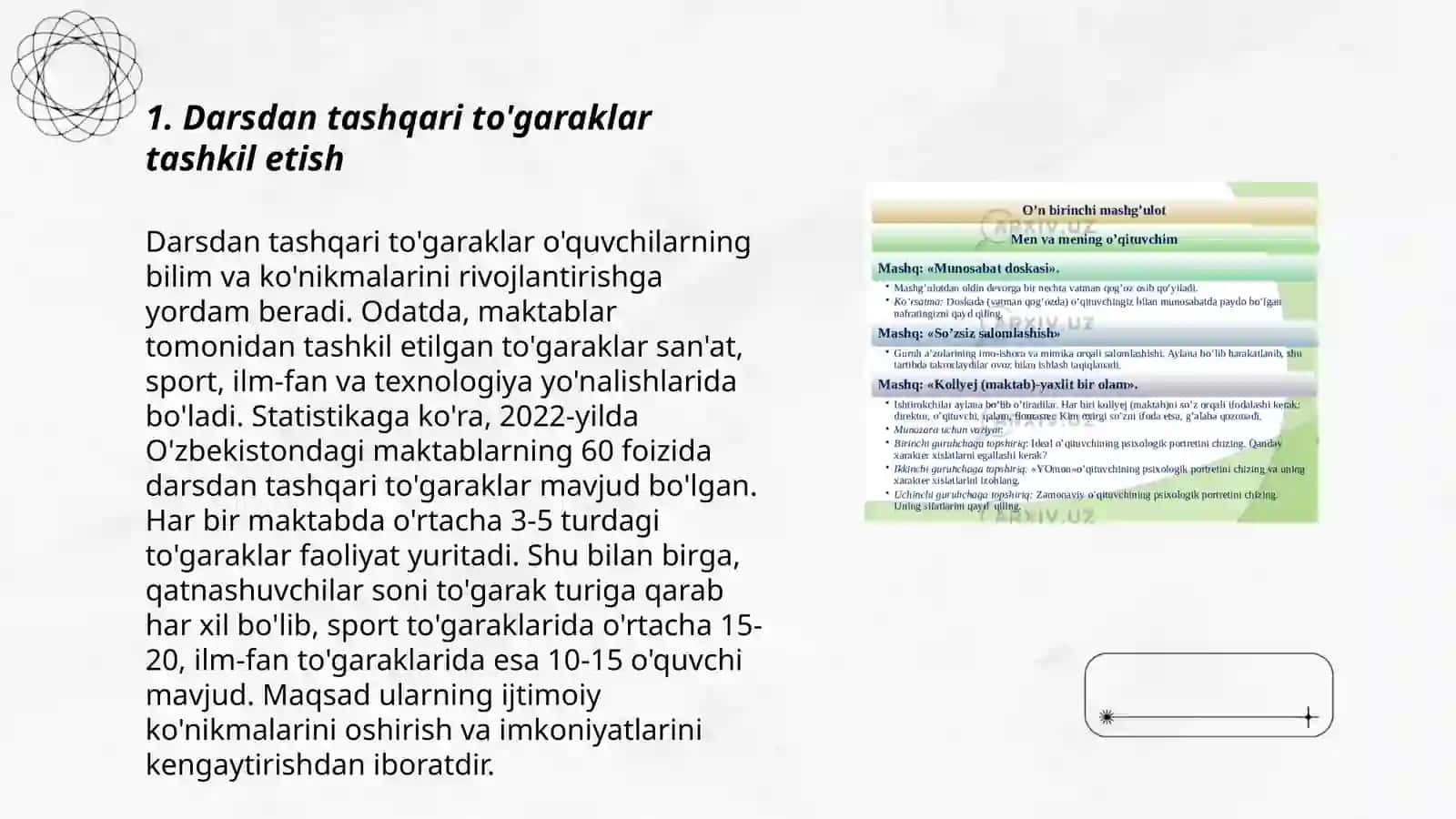 Darsdan tashqari to'garaklar tashkil etish 3