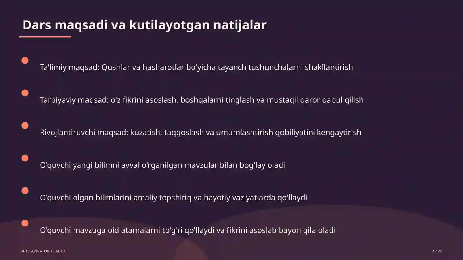 Qushlar va hasharotlar (2-sinf) 3
