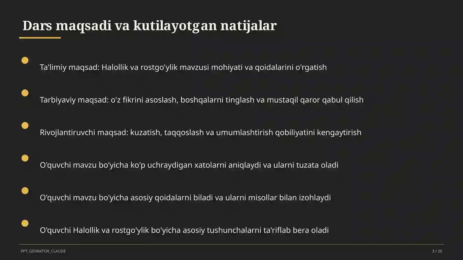 Halollik va rostgo'ylik (2-sinf) 3