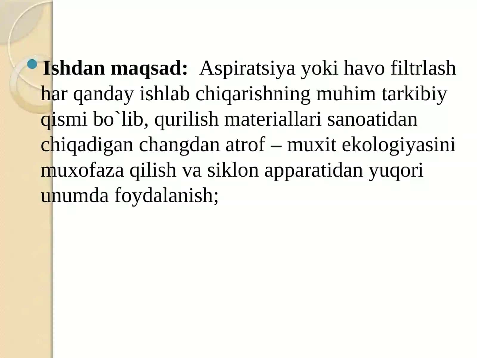 portlandsement ishlab chiqishdagi siklon apparatini tanlash va ishlovchi. 3