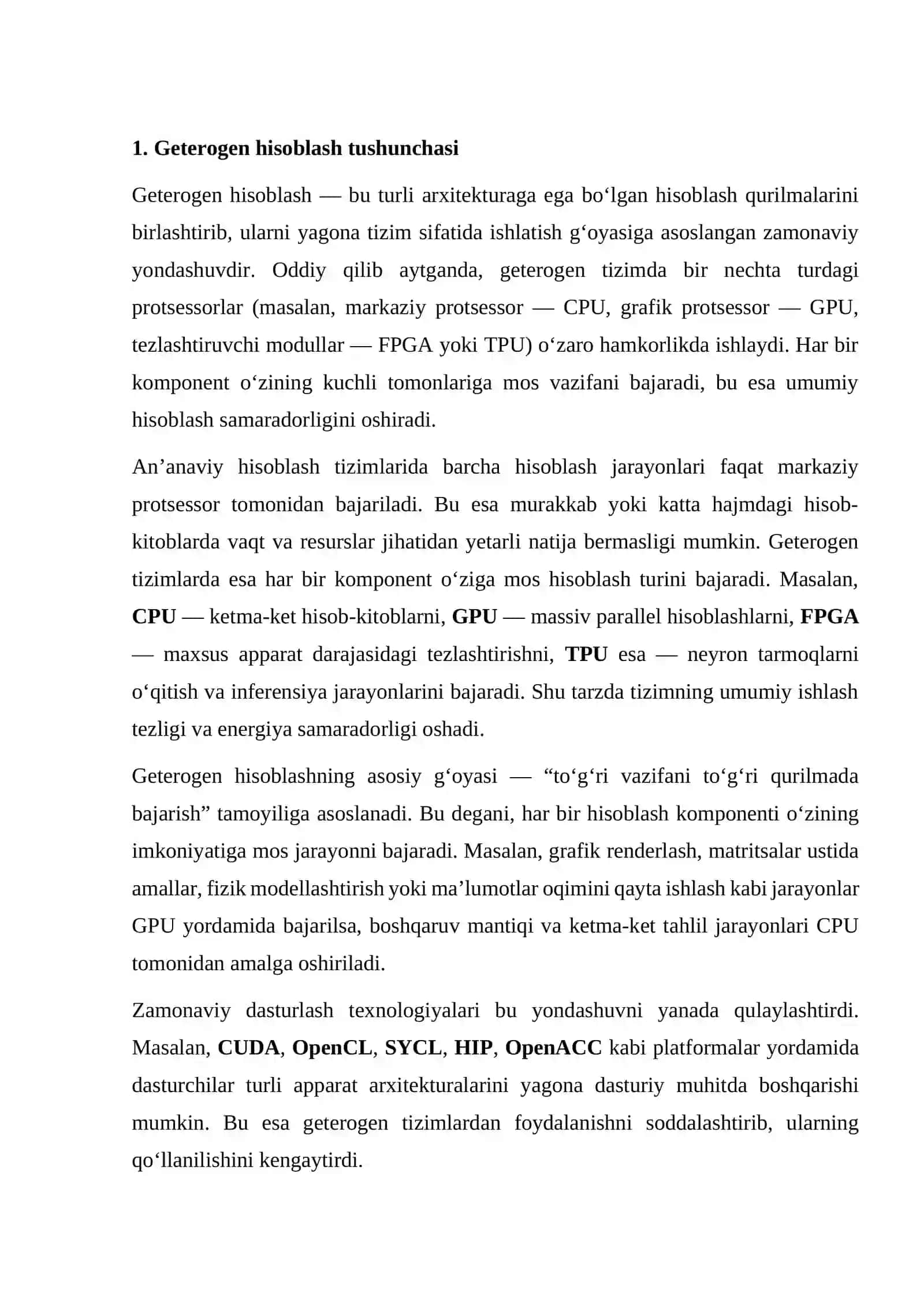 Geterogen hisoblashda unumdorlikni izchil tahlil qilish bo‘yicha choralar. 3