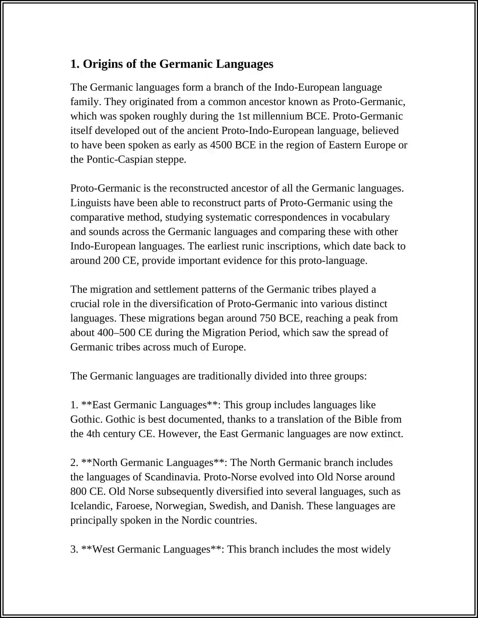 LANGUAGE FAMILY. GERMAN LANGUAGE GROUP 3