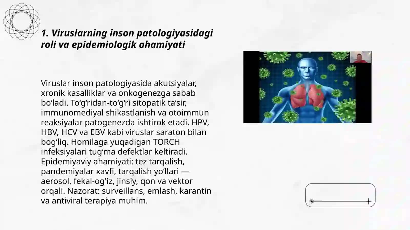 Viruslarning inson patologiyasidagi roli va epidemiologik ahamiyati 3