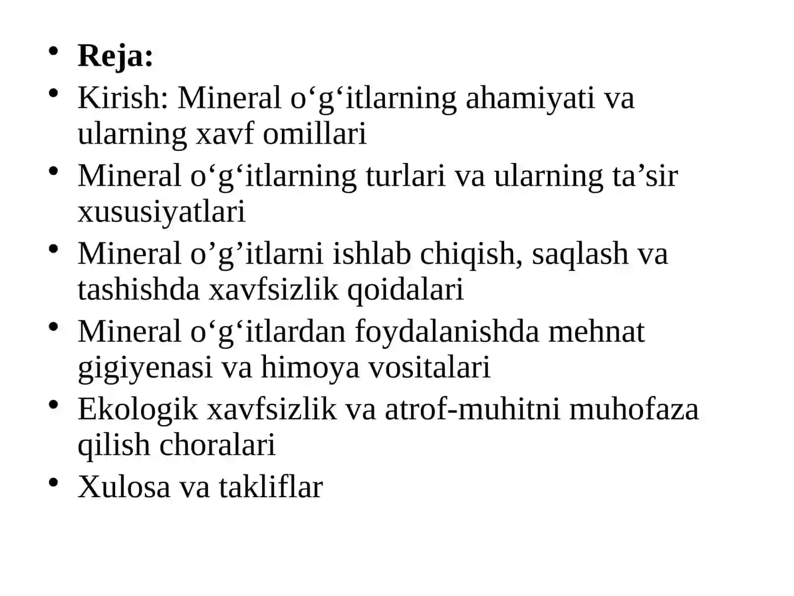 Mineral o‘g‘itlardan foydalanishda xavfsizlik choralariga amal qilish 3