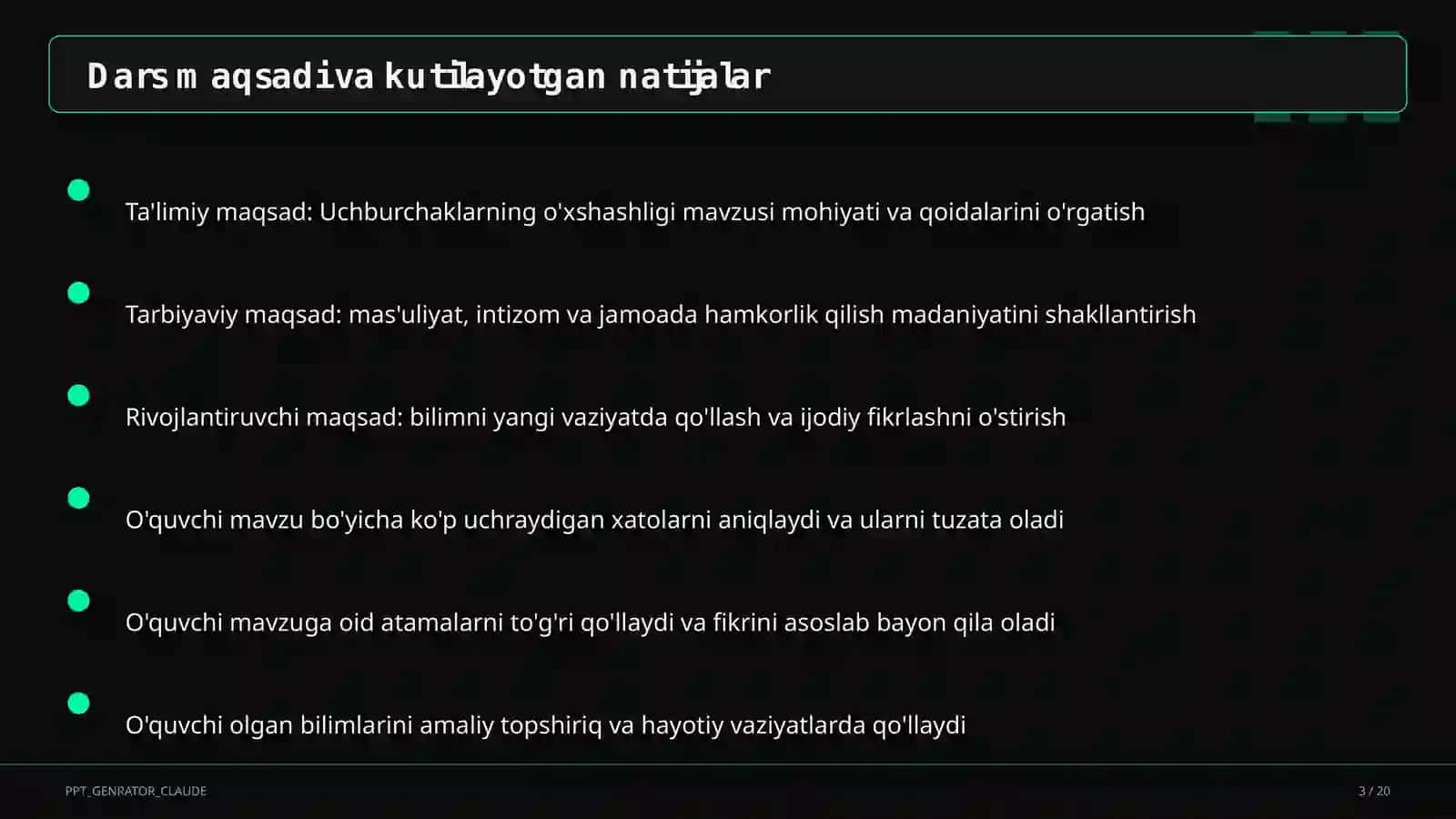 Uchburchaklarning o'xshashligi (8-sinf) 3