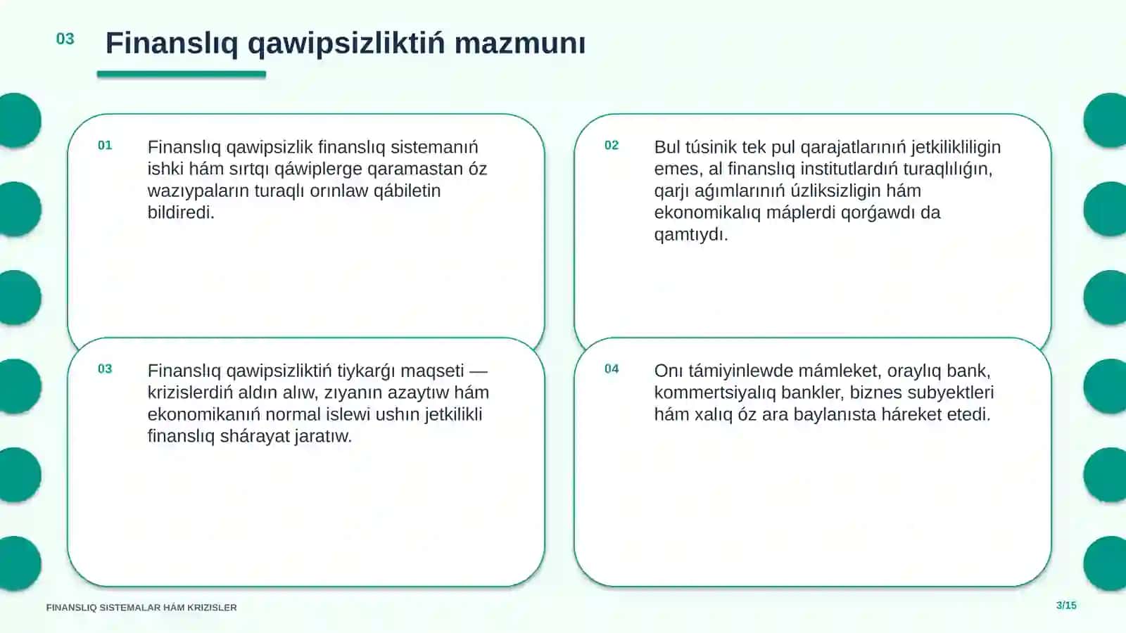 FINANSLIQ SISTEMALAR HÁM KRIZISLER 3