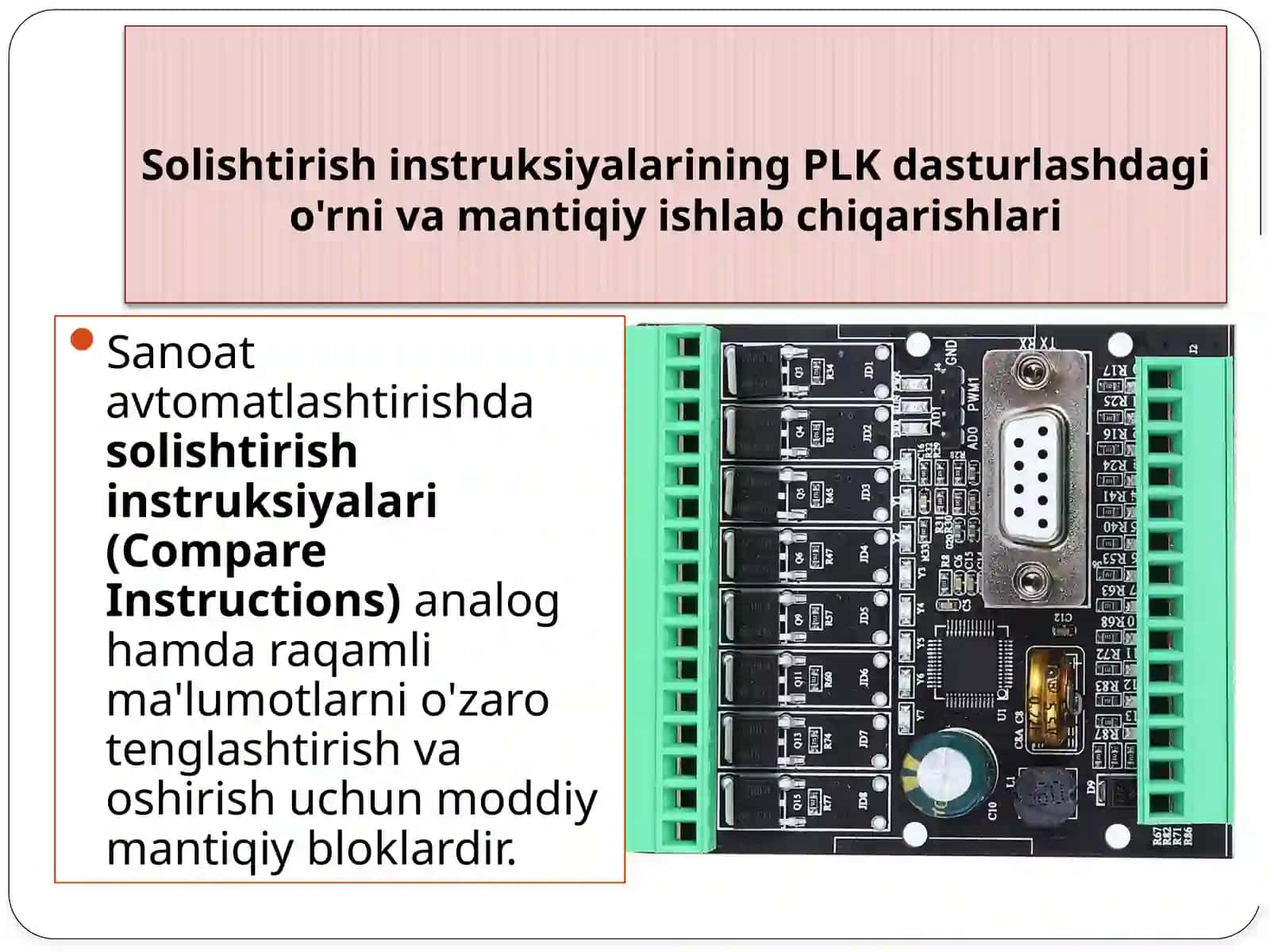 Solishtirishinstruksiyalariyordamidachegaraviynazorattiziminidasturlash 3