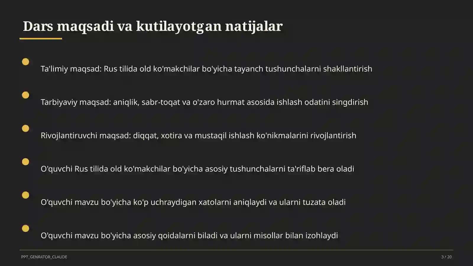 Rus tilida old ko'makchilar (7-sinf) 3