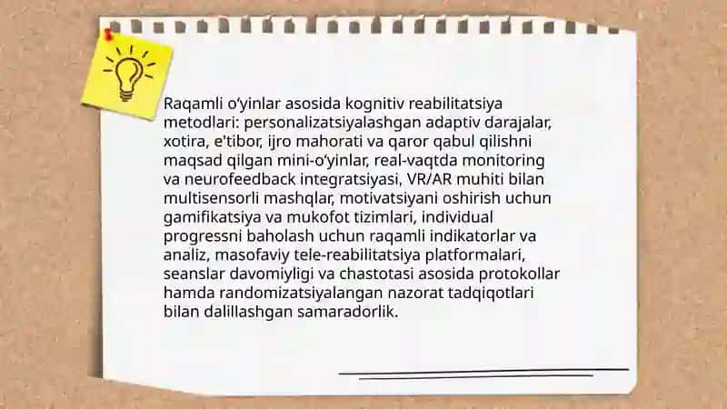 Raqamli oʻyinlar orqali psixologik trening va reabilatsiya 3