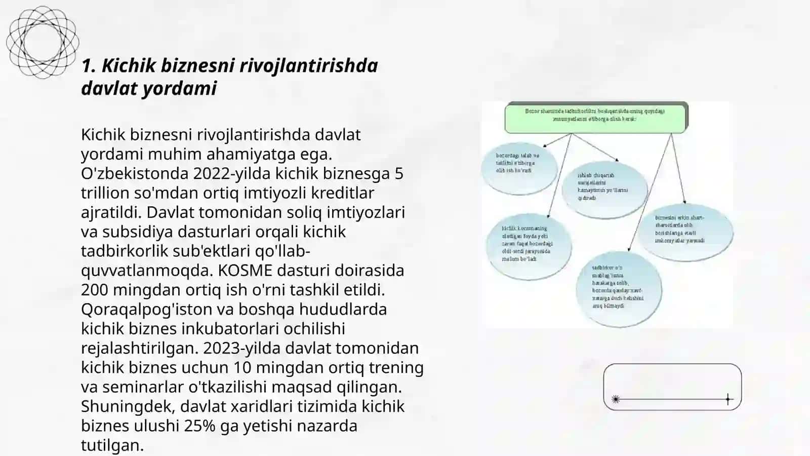 Kichik biznts va xususiy tadbirkorlikni qo'llab-quvvatlashda davlatning siyosati 3