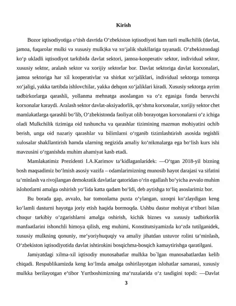 O'ZBEKISTONDA KO'P UKLADLI IQTISODIYOT VA MULKDORLAR SINFINING SHAKLLANISHI 3