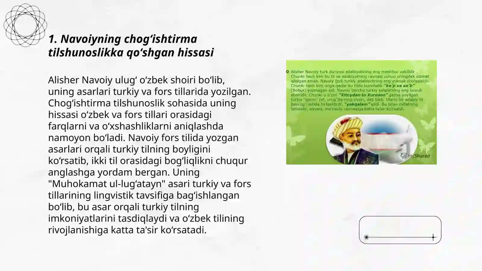 Navoiyning chogʻishtirma tilshunoslikka asos solishiga doir maqollar tahlili 3