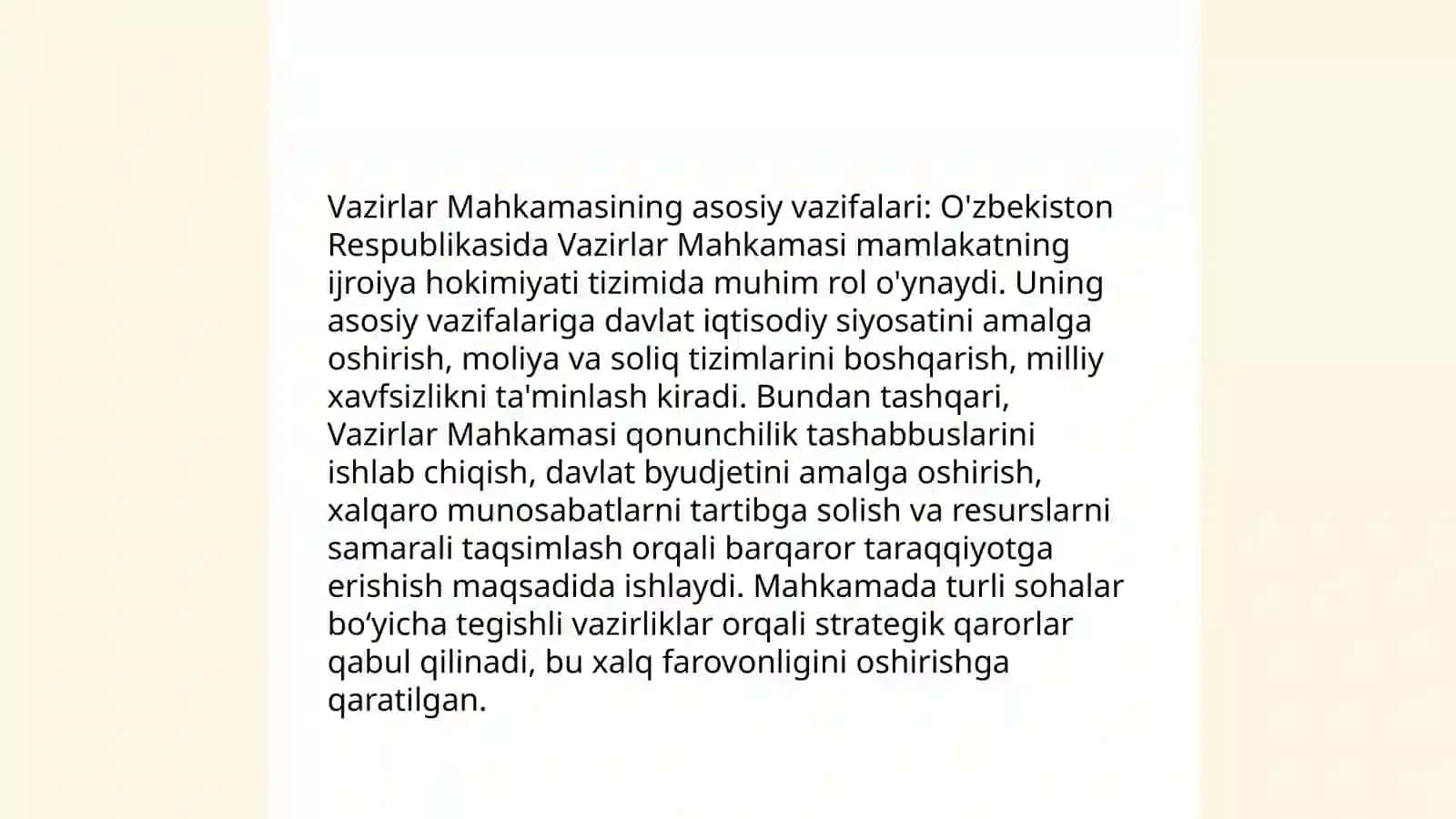 Vazirlar Mahkamasining tarkibi va uni shakllantirish tartibi 3