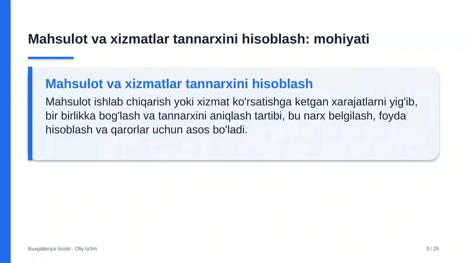 Agrokimyo xizmatida mahsulot va xizmatlar tannarxini hisoblash 3