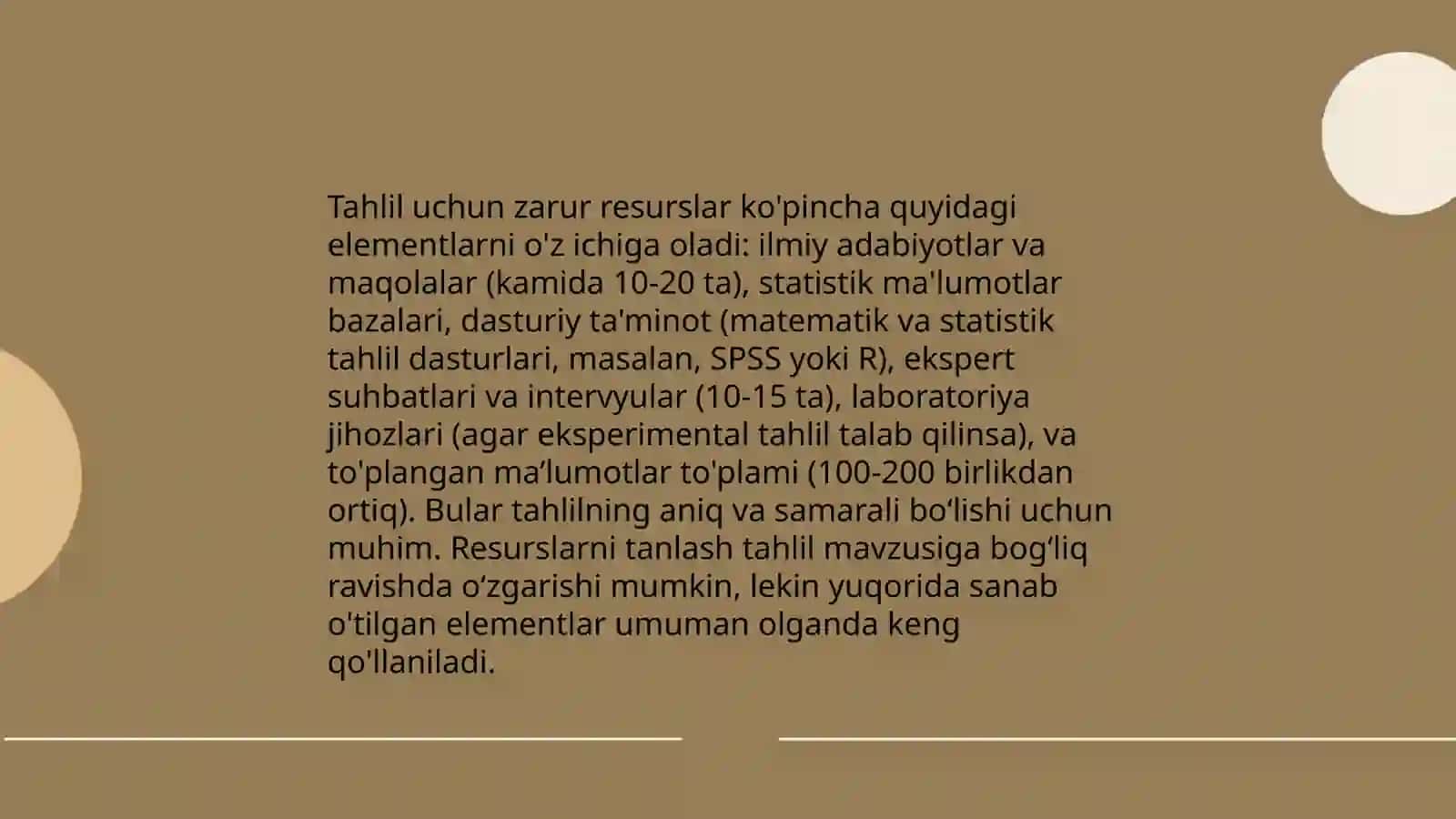 Tahlil uchun kerakli manbalar tizimi va uning turlari 3