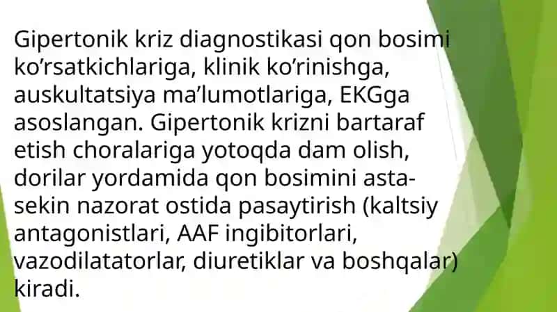 GIPERTONIK KRIZLAR TURLARI, OQIBATLARI VA TEZ TIBBIY YORDAM TURLARI 3