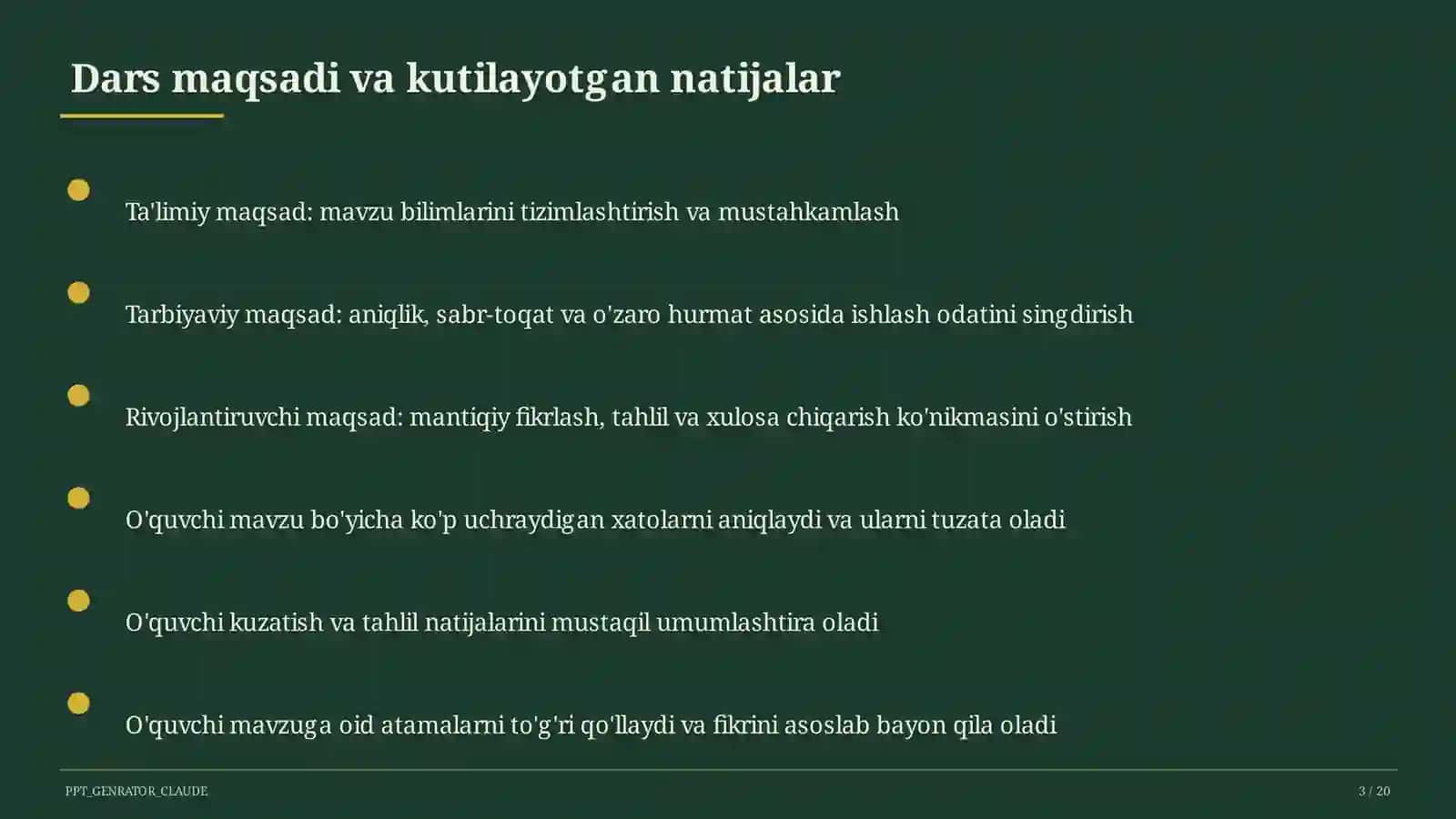 Comparative and superlative adjectives (6-sinf) 3