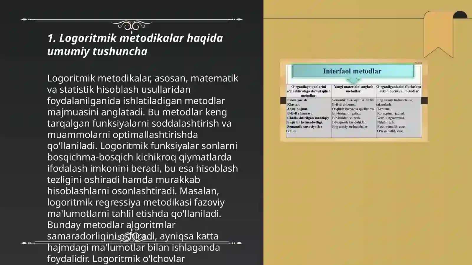 Logoritmik metodikalar 3