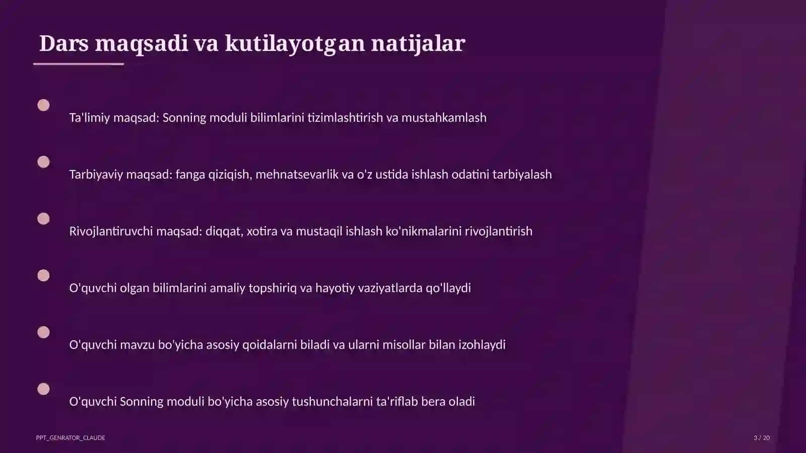Sonning moduli (6-sinf) 3