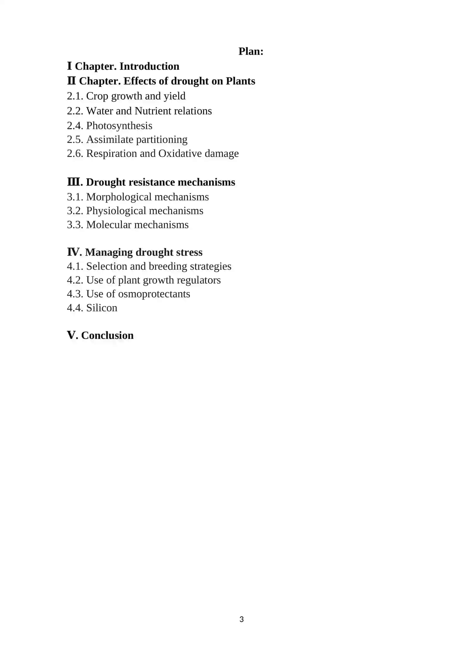 Drought resistance of plants 3