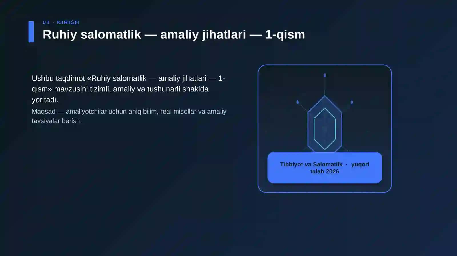 Ruhiy salomatlik — amaliy jihatlari — 1-qism 3