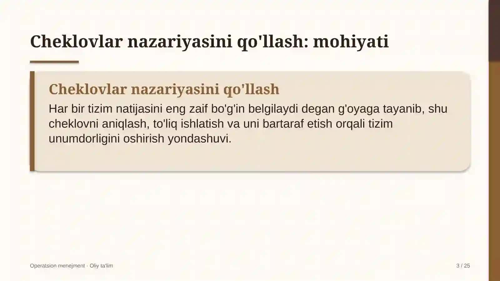 mashinasozlik korxonalarida cheklovlar nazariyasini qo'llash 5047 3