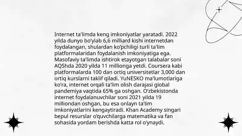 Internetning ta'limiy imkoniyatlari 3