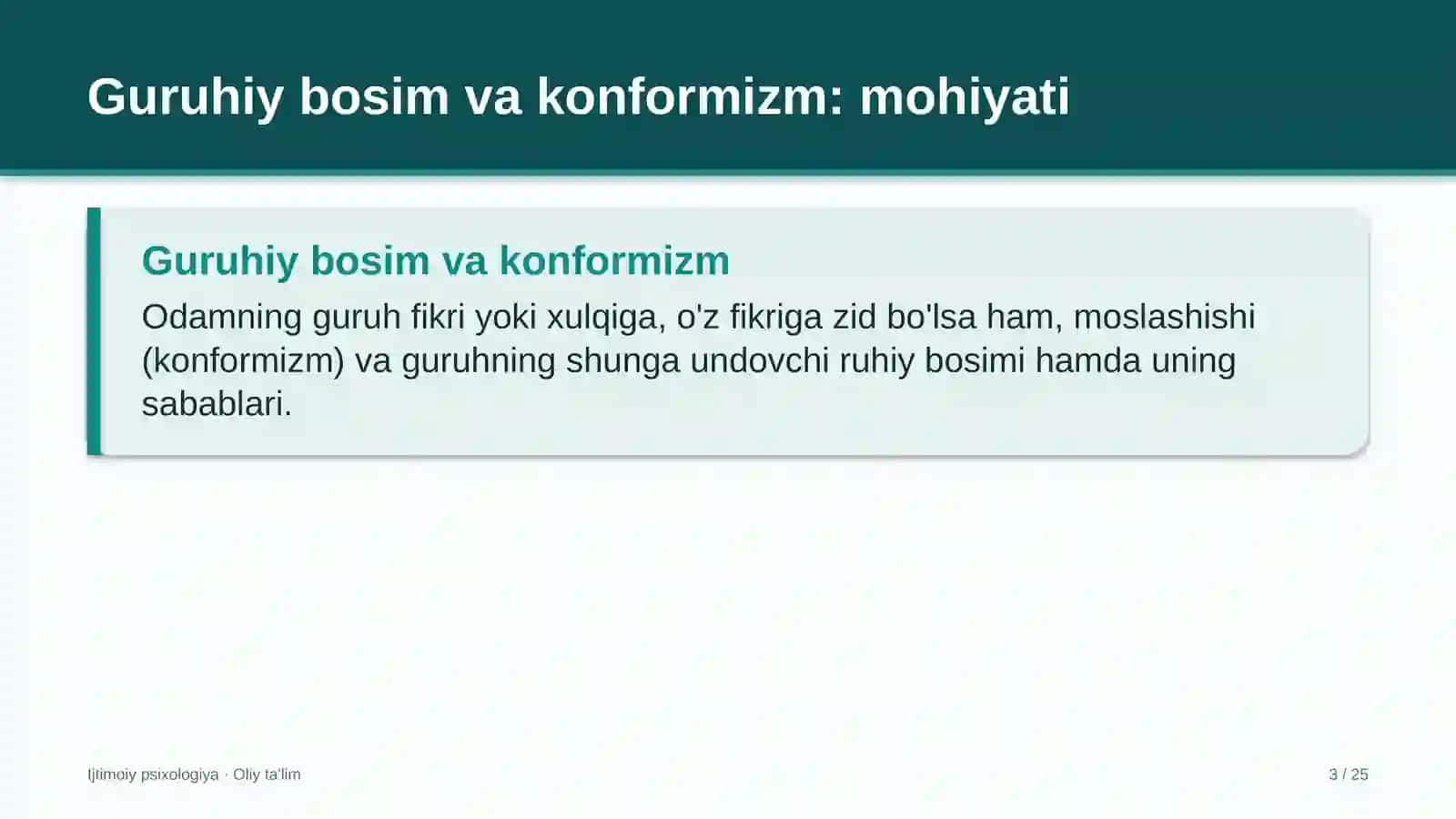 Xususiy klinikalarda guruhiy bosim va konformizm 3