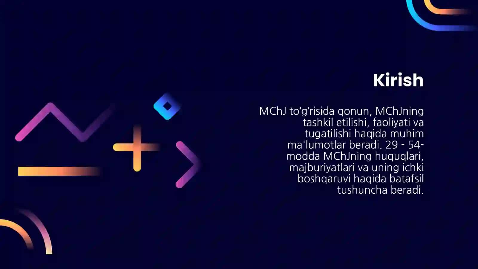 MChJ toʻgʻrisidagi qonunning 29 - 54- moddalari 3