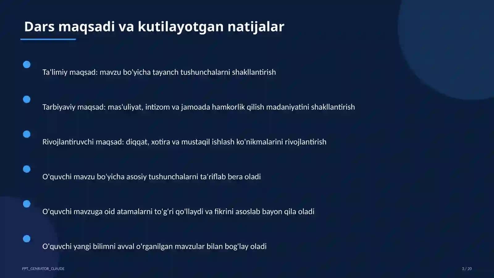 Tarbiya fani (1–11) — o'qituvchilar uchun 3