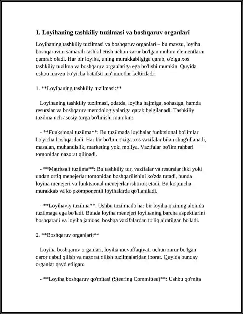 TUZILISH VA LOYIHALARNI BOSHQARISH FUNKSIYALARI 3