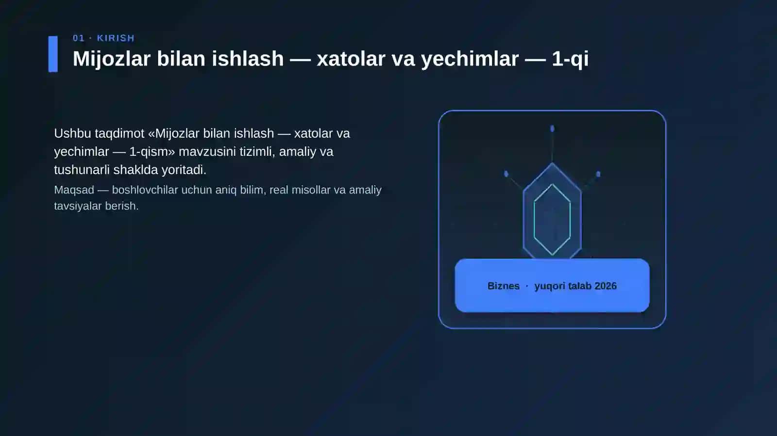 Mijozlar bilan ishlash — xatolar va yechimlar — 1-qism 3