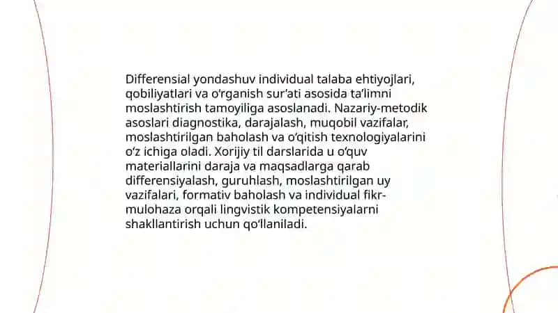 Xorijiy til darslarini tashkil etishda differensial yondashuvning metodik asoslari 3