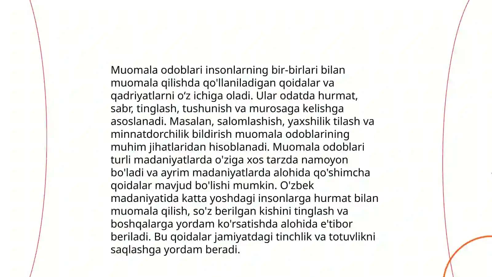 Muomala odoblari 3