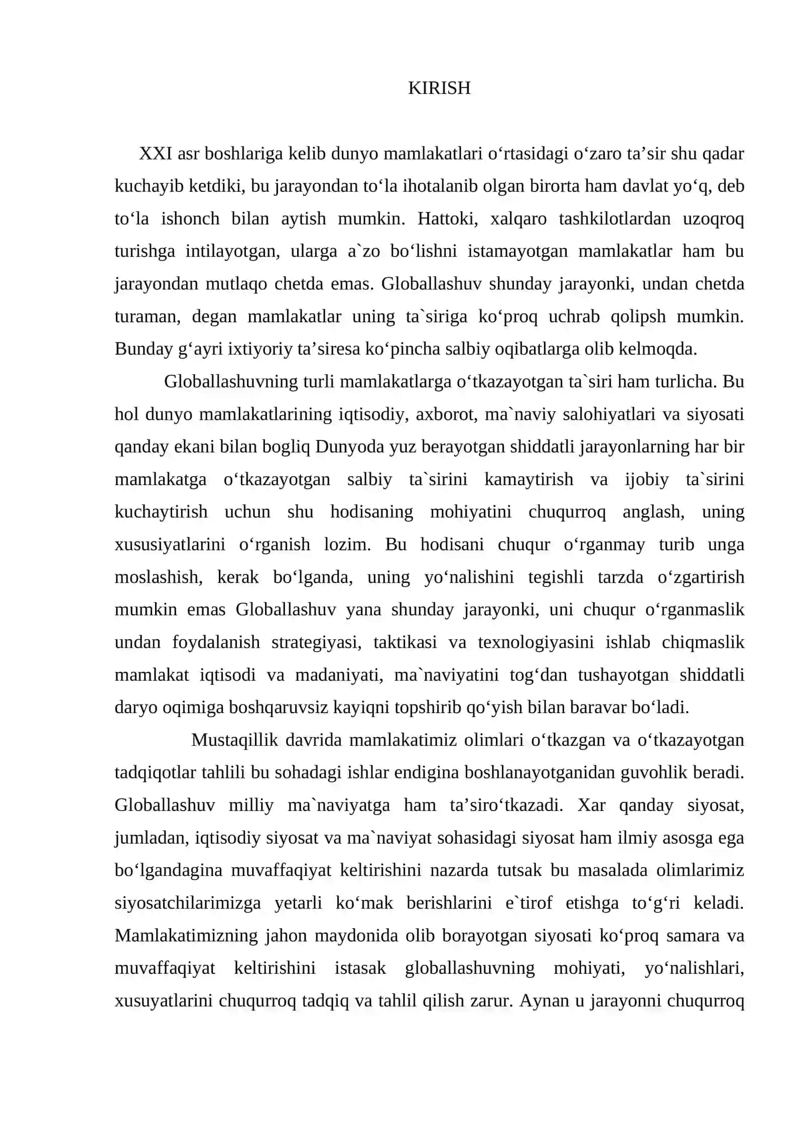 Globallashuv Tushunchasi va hozirgi zamon taraqqiyotida globallashuvning muhim xususiyatlari 3