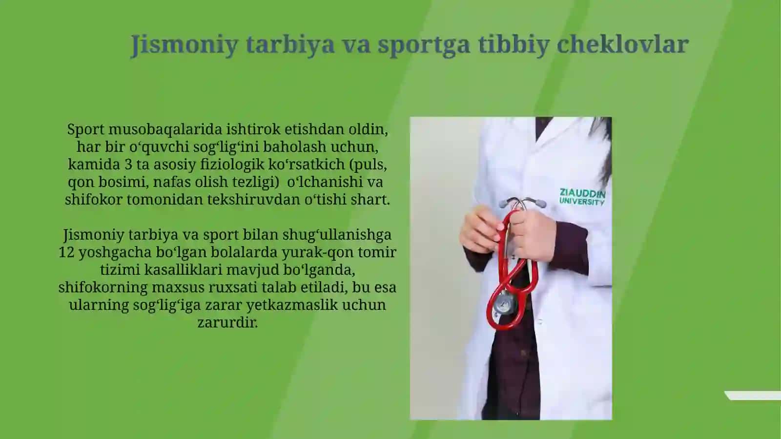 Jismoniy tarbiya va sportga tibbiy cheklovlar 3