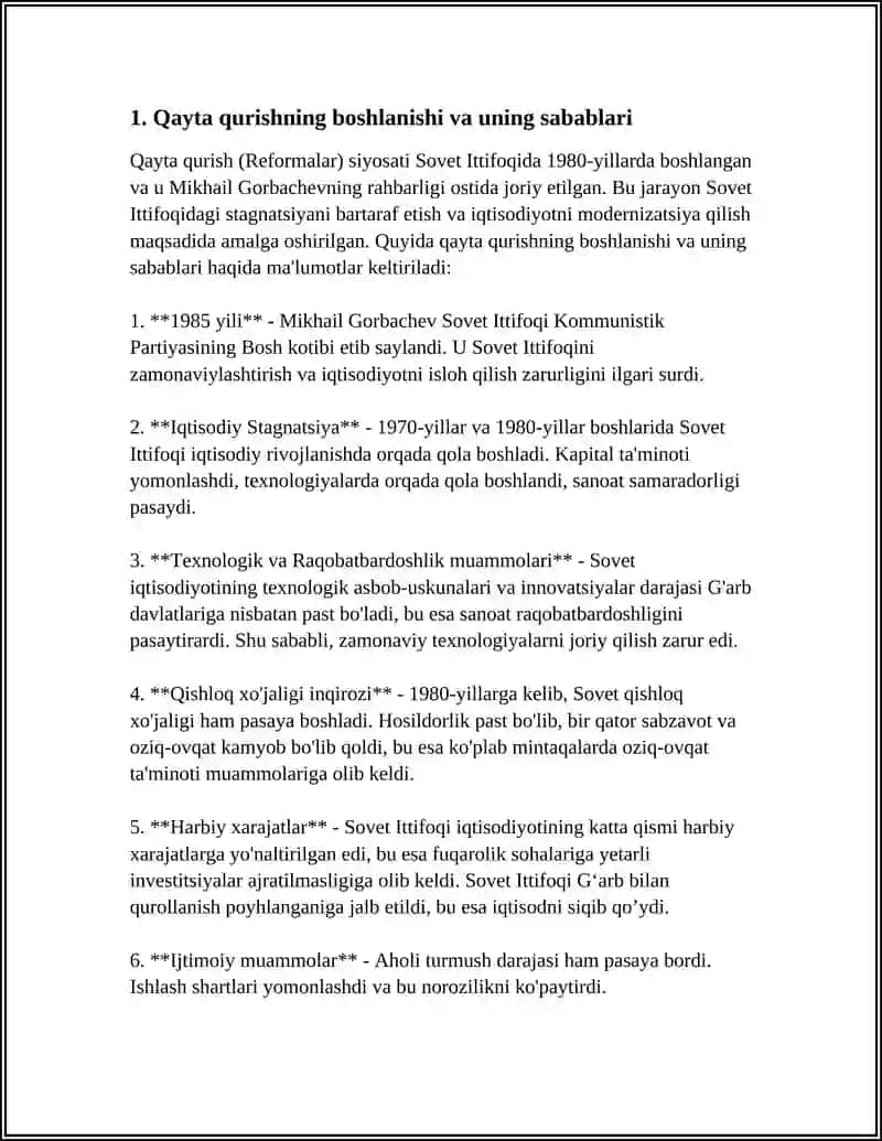 Qayta qurish Yillarda O'zbekiston SSRDagi Ijtimoiy Siyosiy Vaziyat 3