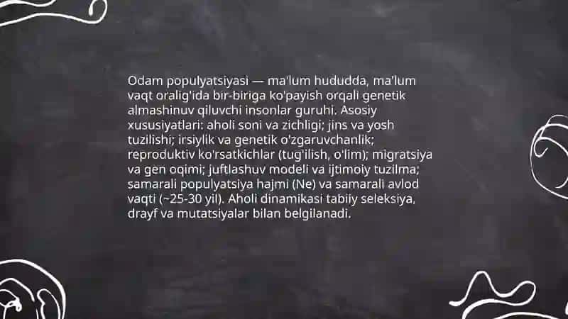 Odam populyatsiyalari haqida tushuncha 3