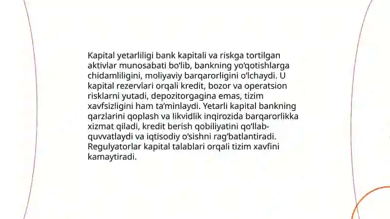 Tijorat banklari kapital yetarliligi bo‘yicha iqtisodiy me’yorlari 3