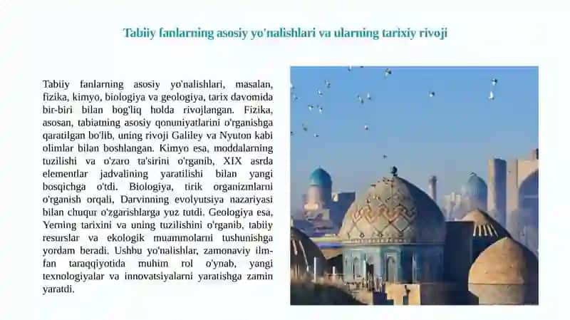 Tabiiy fanlarningrivojlanishtarixivaistiqbollari 3
