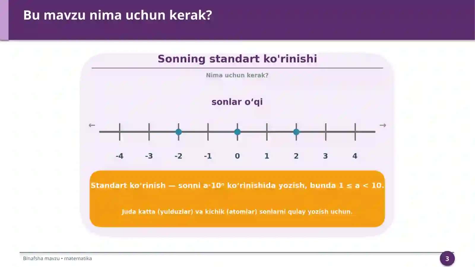 Sonning standart ko'rinishi 3